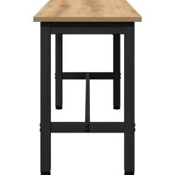 vidaXL Eetbank 100 x 32,5 x 48,5 cm Engineered hout en staal