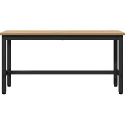 vidaXL Eetbank 100 x 32,5 x 48,5 cm Engineered hout en staal