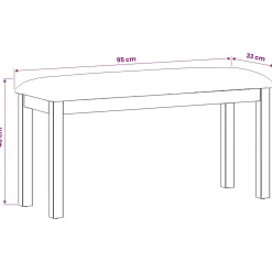 vidaXL Eetbank 95 x 32 x 45 cm Massief Eikenhout Beige