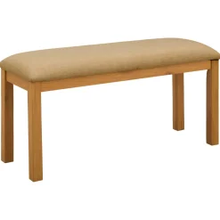 vidaXL Eetbank 95 x 32 x 45 cm Massief Eikenhout Beige