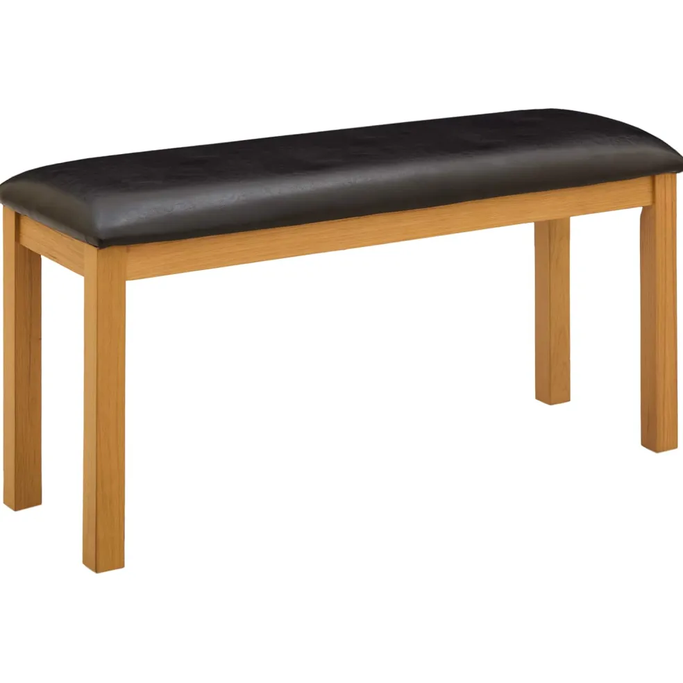 vidaXL Eetbank 95 x 32 x 45 cm Massief Eikenhout Zwart