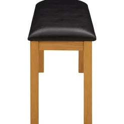 vidaXL Eetbank 95 x 32 x 45 cm Massief Eikenhout Zwart