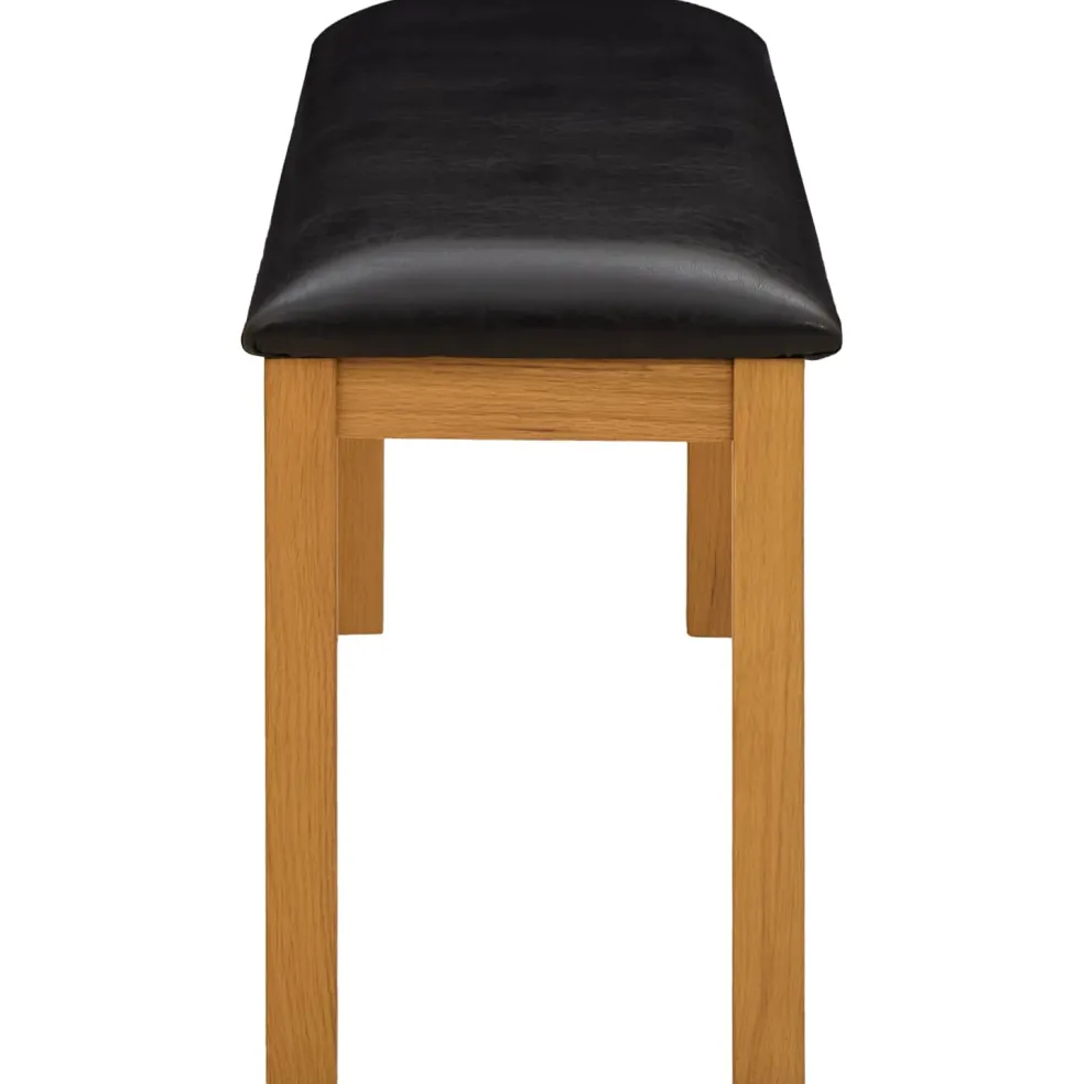 vidaXL Eetbank 95 x 32 x 45 cm Massief Eikenhout Zwart