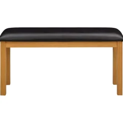 vidaXL Eetbank 95 x 32 x 45 cm Massief Eikenhout Zwart