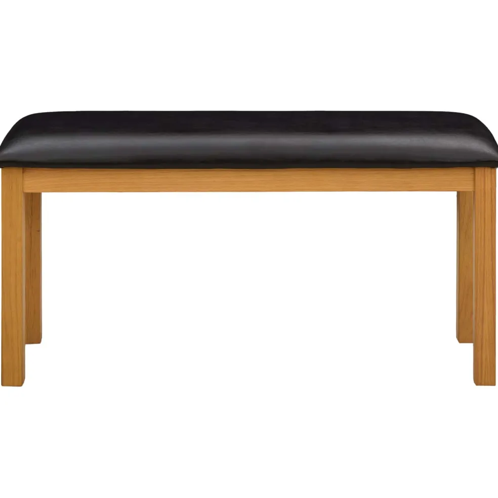 vidaXL Eetbank 95 x 32 x 45 cm Massief Eikenhout Zwart