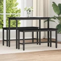 vidaXL Eetbank Zwart Eiken 100 x 32,5 x 48,5 cm