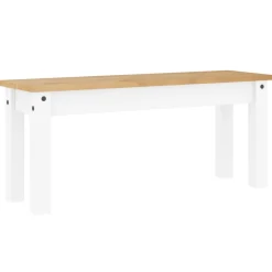 vidaXL Eetkamerbank Panama 105x30x45 cm massief grenenhout wit