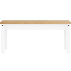 vidaXL Eetkamerbank Panama 105x30x45 cm massief grenenhout wit