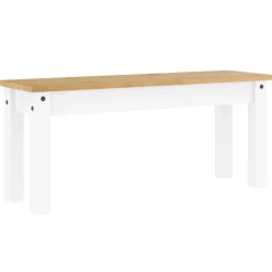 vidaXL Eetkamerbank Panama 105x30x45 cm massief grenenhout wit