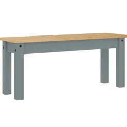 vidaXL Eetkamerbank Panama 105x30x45 cm massief grenenhout grijs