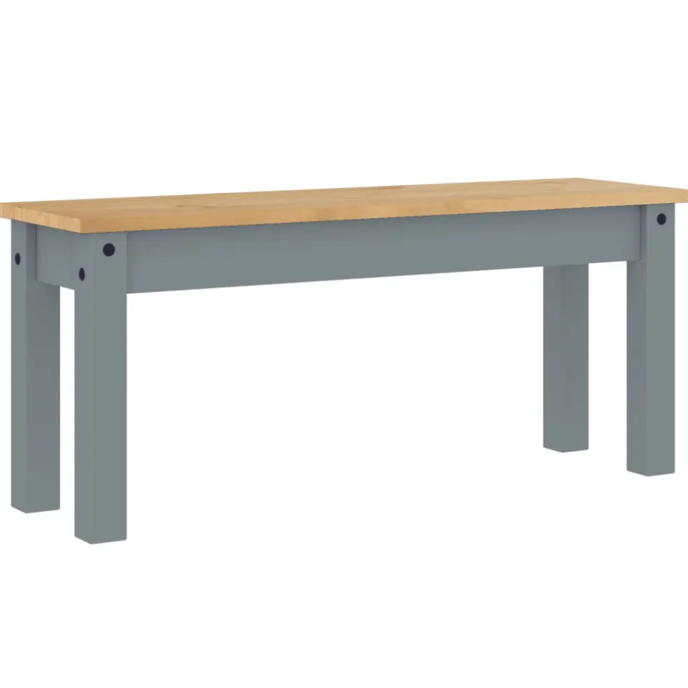 vidaXL Eetkamerbank Panama 105x30x45 cm massief grenenhout grijs