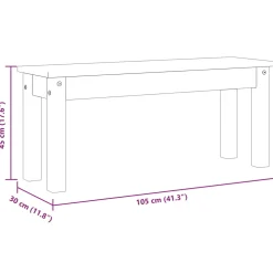 vidaXL Eetkamerbank Panama 105x30x45 cm massief grenenhout grijs