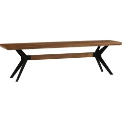 vidaXL Eetkamerbank 160x40x45 cm massief acaciahout en staal