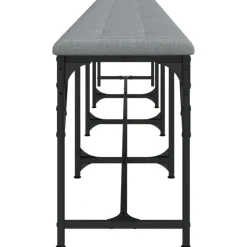 vidaXL Eetkamerbank 248x32x45 cm staal en kunstleer zwart