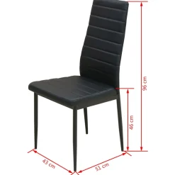vidaXL Eetkamerset tafel en stoel zwart 5-delig