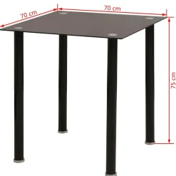 vidaXL Eetkamerset tafel en stoel zwart 5-delig