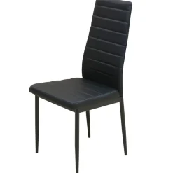 vidaXL Eetkamerset tafel en stoel zwart 5-delig