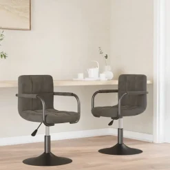 vidaXL Eetkamerstoelen draaibaar 2 st fluweel donkergrijs