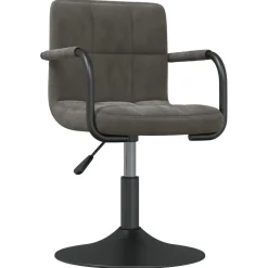 vidaXL Eetkamerstoelen draaibaar 2 st fluweel donkergrijs