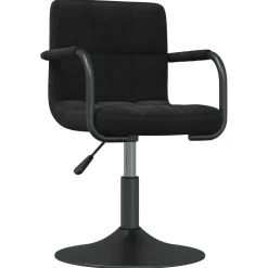 vidaXL Eetkamerstoelen draaibaar 2 st fluweel zwart
