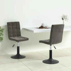 vidaXL Eetkamerstoelen draaibaar 2 st fluweel donkergrijs