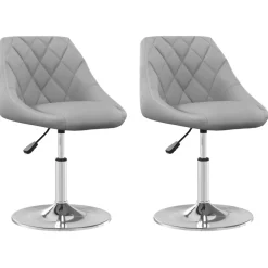 vidaXL Eetkamerstoelen draaibaar 2 st fluweel lichtgrijs