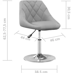 vidaXL Eetkamerstoelen draaibaar 2 st fluweel lichtgrijs