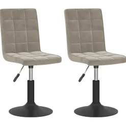 vidaXL Eetkamerstoelen draaibaar 2 st fluweel lichtgrijs