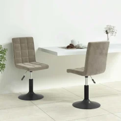 vidaXL Eetkamerstoelen draaibaar 2 st fluweel lichtgrijs