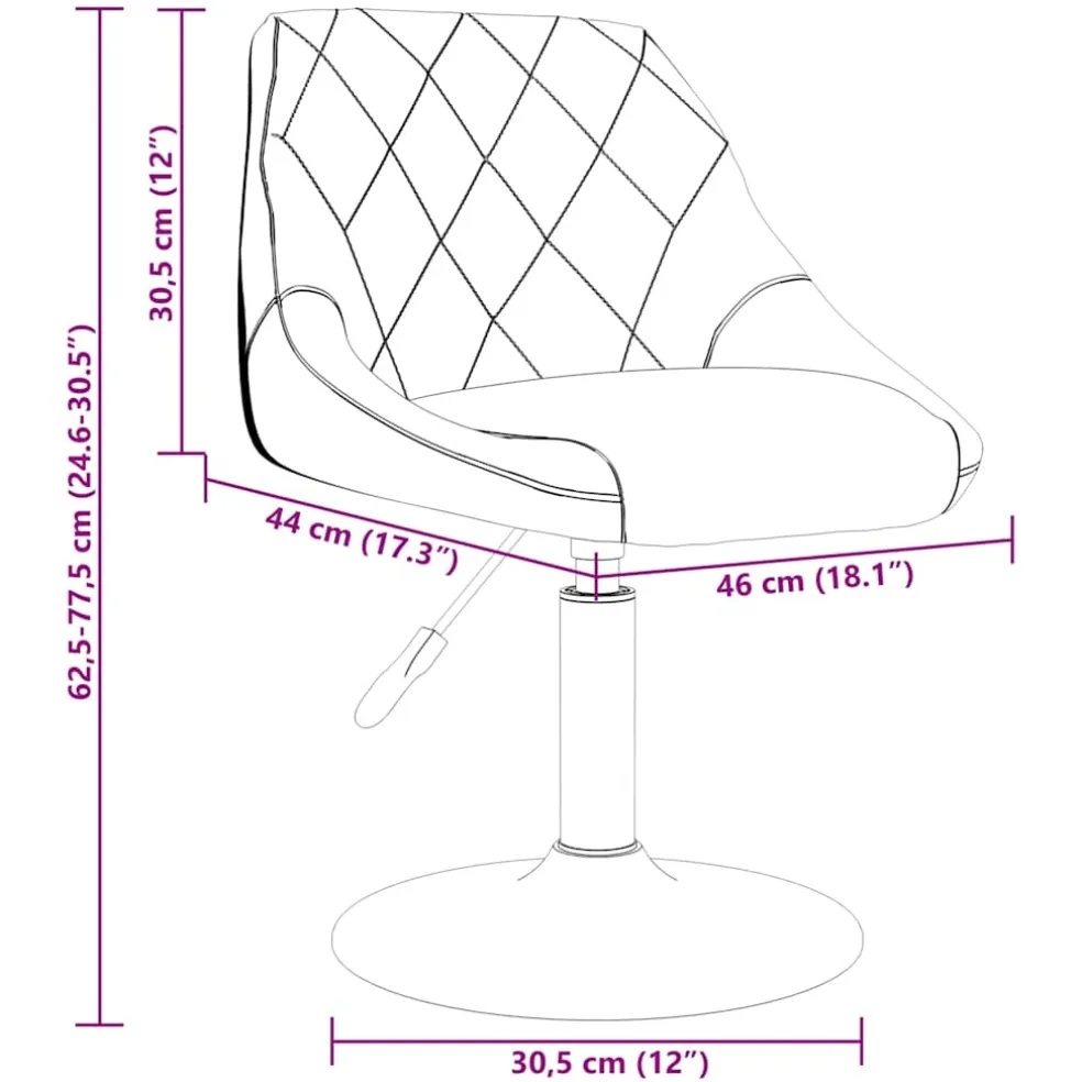 vidaXL Eetkamerstoelen draaibaar 2 st fluweel roze