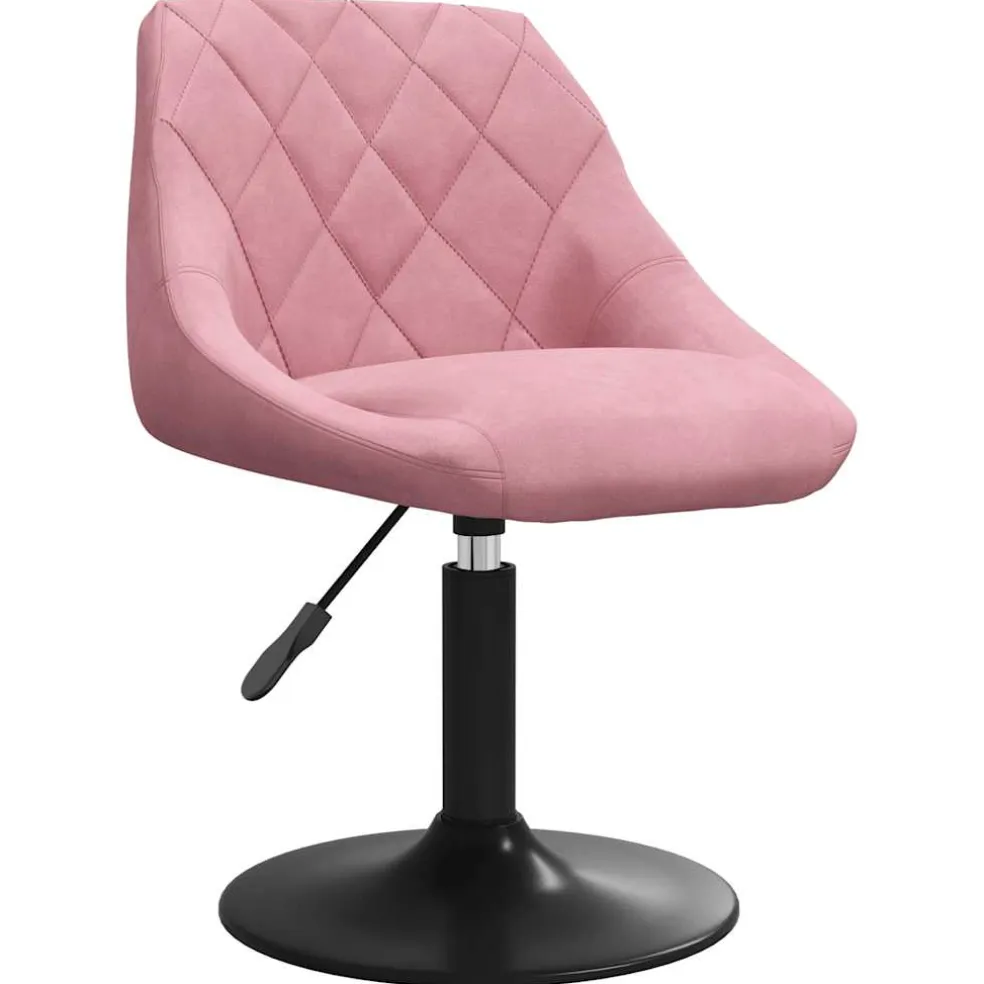 vidaXL Eetkamerstoelen draaibaar 2 st fluweel roze