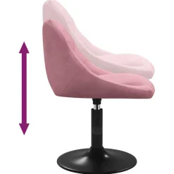 vidaXL Eetkamerstoelen draaibaar 2 st fluweel roze