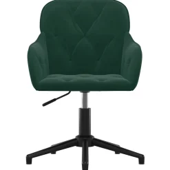 vidaXL Eetkamerstoelen draaibaar 2 st fluweel donkergroen