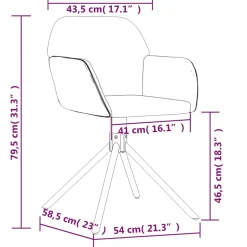 vidaXL Eetkamerstoelen draaibaar 2 st fluweel wijnrood
