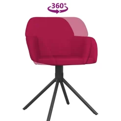 vidaXL Eetkamerstoelen draaibaar 2 st fluweel wijnrood