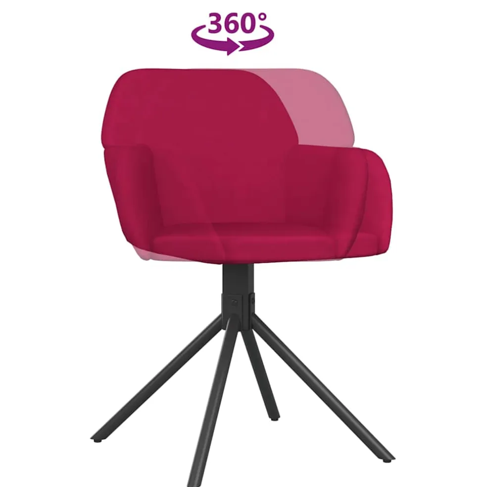 vidaXL Eetkamerstoelen draaibaar 2 st fluweel wijnrood