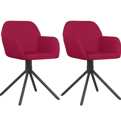 vidaXL Eetkamerstoelen draaibaar 2 st fluweel wijnrood