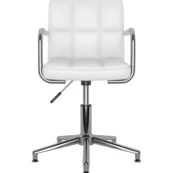 vidaXL Eetkamerstoelen draaibaar 2 st kunstleer wit