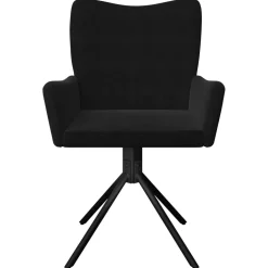 vidaXL Eetkamerstoelen draaibaar 2 st stof donkergrijs