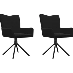 vidaXL Eetkamerstoelen draaibaar 2 st stof donkergrijs