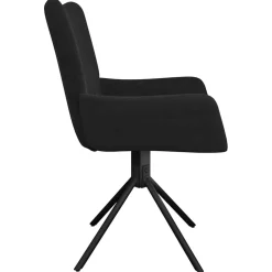 vidaXL Eetkamerstoelen draaibaar 2 st stof donkergrijs
