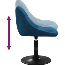 vidaXL Eetkamerstoelen draaibaar 2 st fluweel blauw