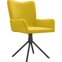 vidaXL Eetkamerstoelen draaibaar 2 st fluweel geel