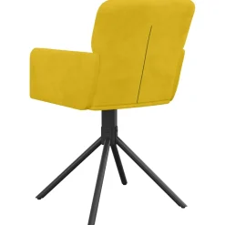 vidaXL Eetkamerstoelen draaibaar 2 st fluweel geel