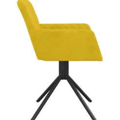 vidaXL Eetkamerstoelen draaibaar 2 st fluweel geel