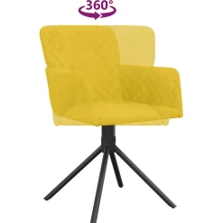 vidaXL Eetkamerstoelen draaibaar 2 st fluweel geel