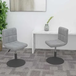 vidaXL Eetkamerstoelen draaibaar 2 st fluweel lichtgrijs