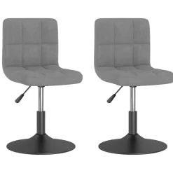 vidaXL Eetkamerstoelen draaibaar 2 st fluweel lichtgrijs