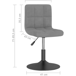 vidaXL Eetkamerstoelen draaibaar 2 st fluweel lichtgrijs