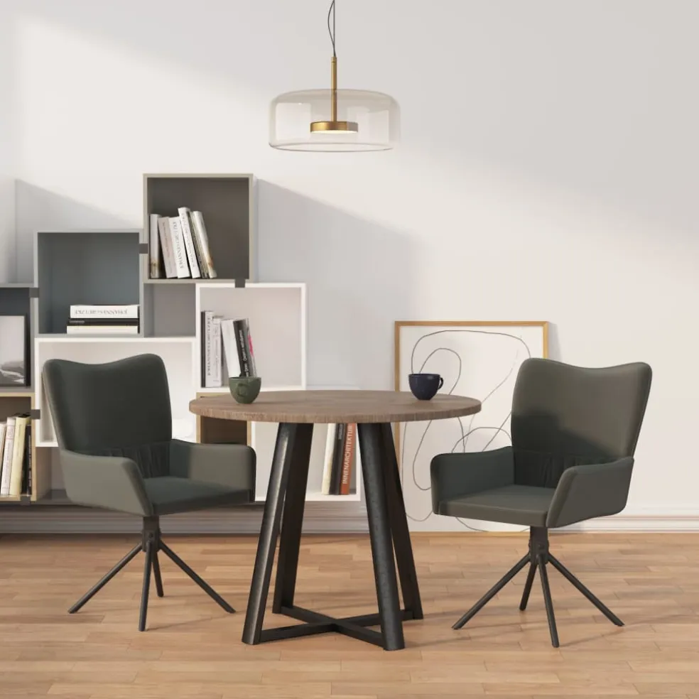 vidaXL Eetkamerstoelen draaibaar 2 st fluweel donkergrijs